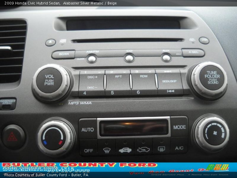Alabaster Silver Metallic / Beige 2009 Honda Civic Hybrid Sedan