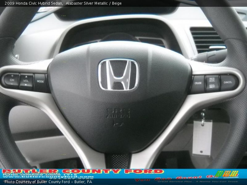 Alabaster Silver Metallic / Beige 2009 Honda Civic Hybrid Sedan