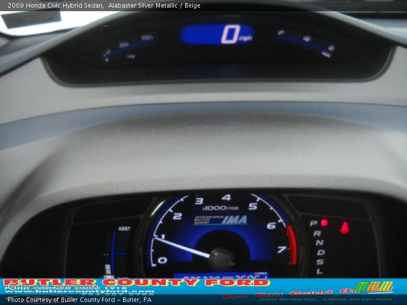 Alabaster Silver Metallic / Beige 2009 Honda Civic Hybrid Sedan