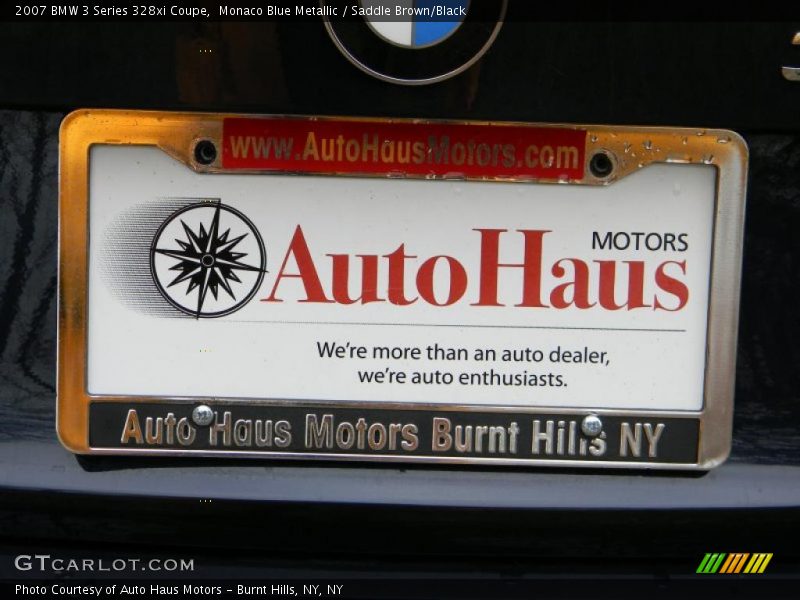 Monaco Blue Metallic / Saddle Brown/Black 2007 BMW 3 Series 328xi Coupe