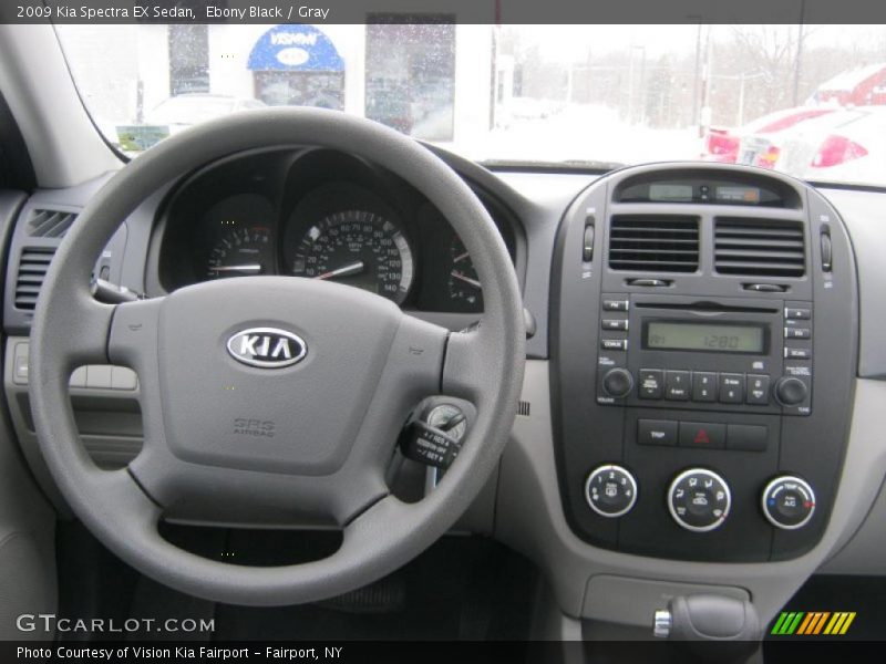 Ebony Black / Gray 2009 Kia Spectra EX Sedan