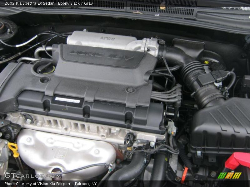 Ebony Black / Gray 2009 Kia Spectra EX Sedan