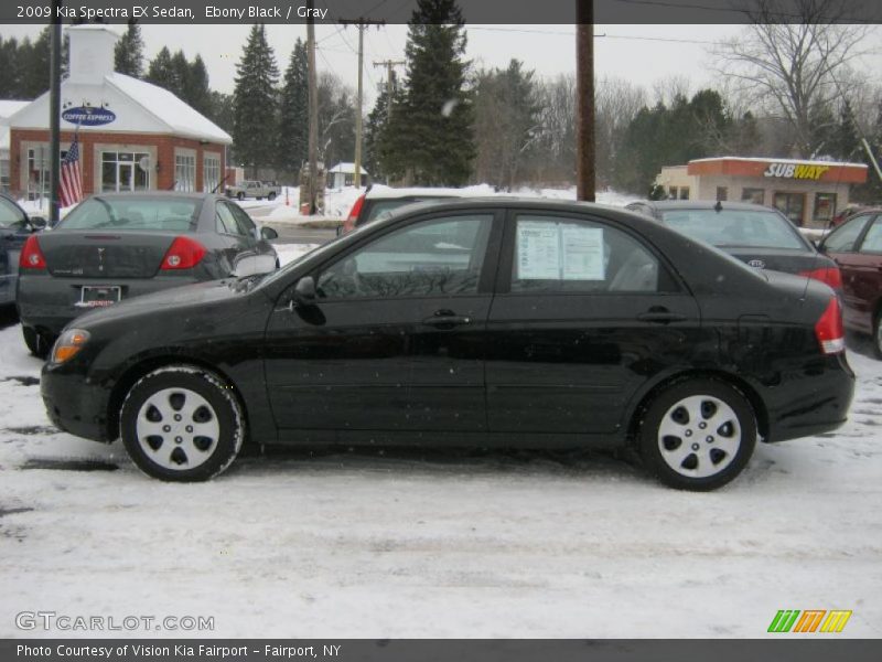 Ebony Black / Gray 2009 Kia Spectra EX Sedan