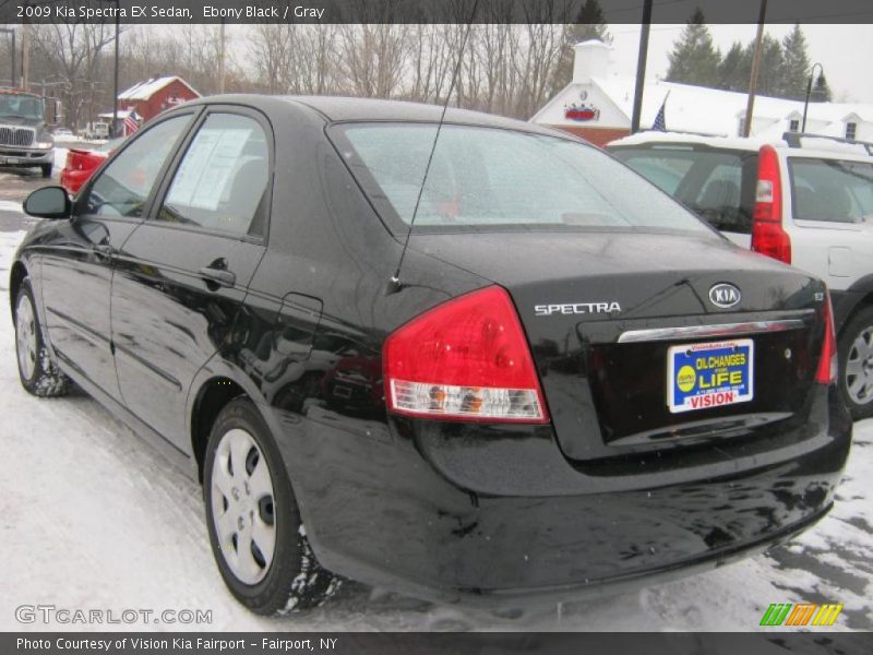Ebony Black / Gray 2009 Kia Spectra EX Sedan