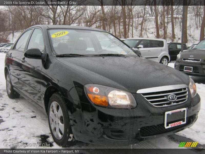 Ebony Black / Gray 2009 Kia Spectra EX Sedan