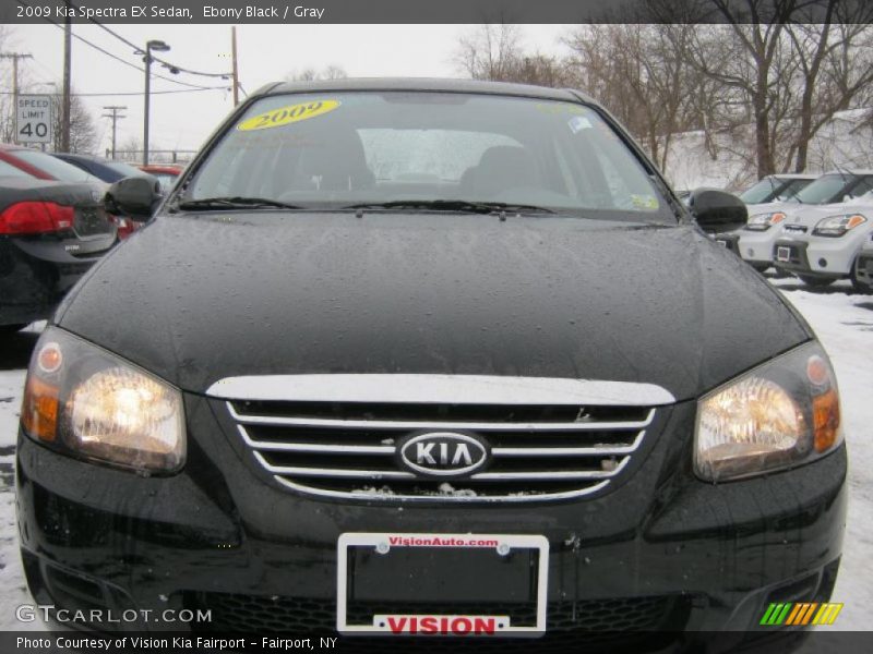 Ebony Black / Gray 2009 Kia Spectra EX Sedan