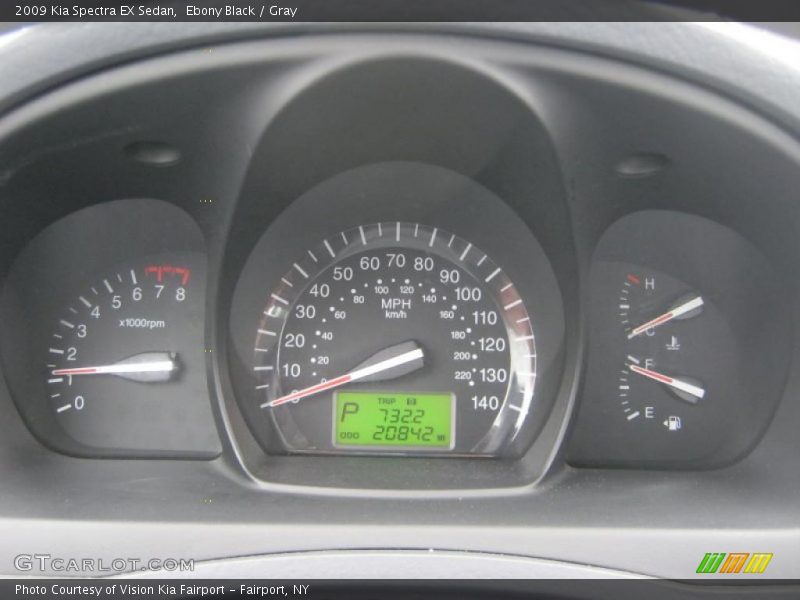 Ebony Black / Gray 2009 Kia Spectra EX Sedan