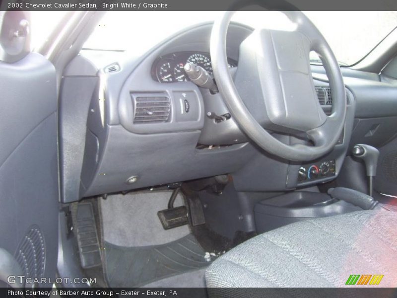Bright White / Graphite 2002 Chevrolet Cavalier Sedan