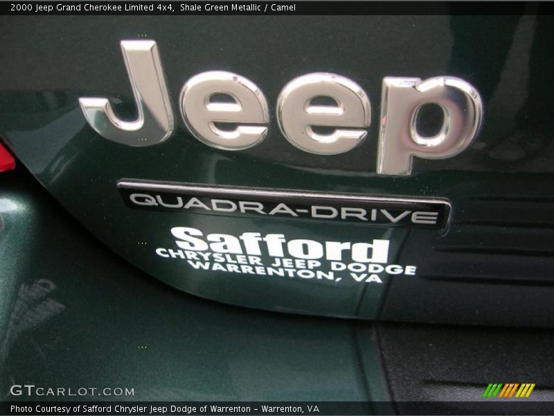 Shale Green Metallic / Camel 2000 Jeep Grand Cherokee Limited 4x4