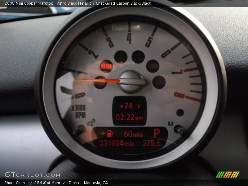 Astro Black Metallic / Checkered Carbon Black/Black 2008 Mini Cooper Hardtop