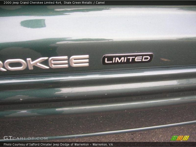 Shale Green Metallic / Camel 2000 Jeep Grand Cherokee Limited 4x4