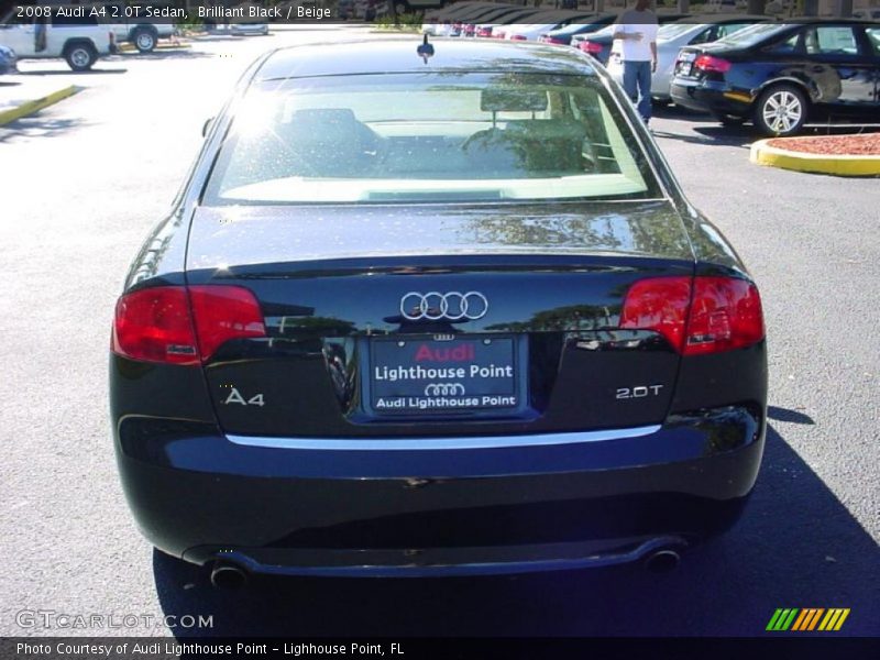 Brilliant Black / Beige 2008 Audi A4 2.0T Sedan