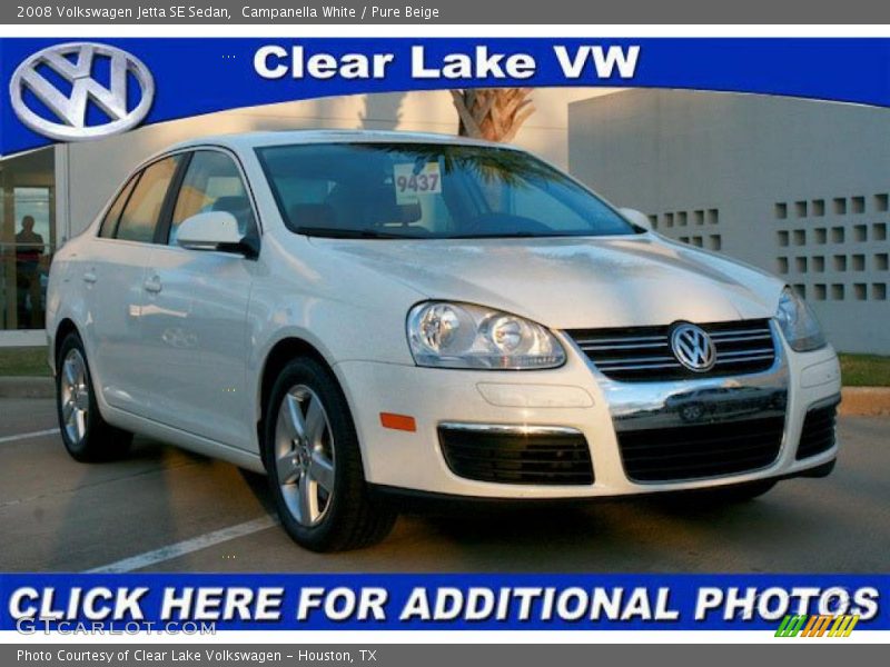 Campanella White / Pure Beige 2008 Volkswagen Jetta SE Sedan