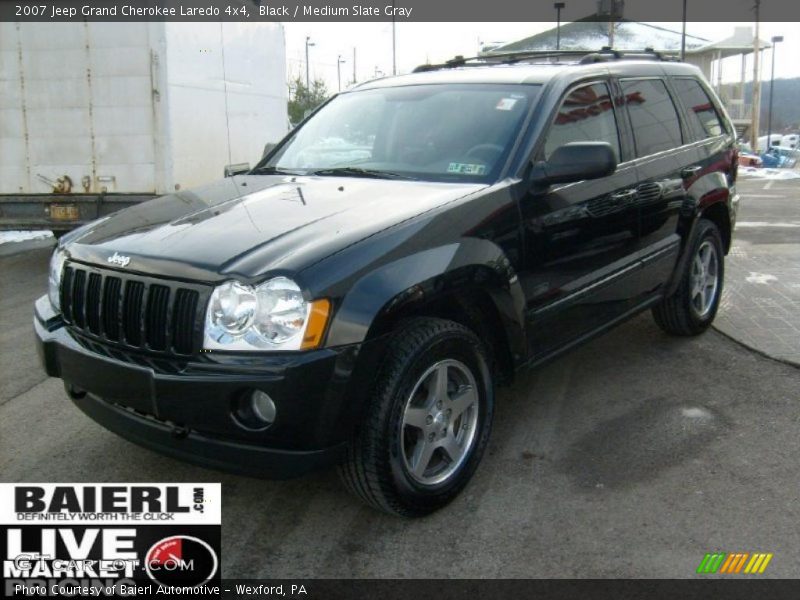 Black / Medium Slate Gray 2007 Jeep Grand Cherokee Laredo 4x4