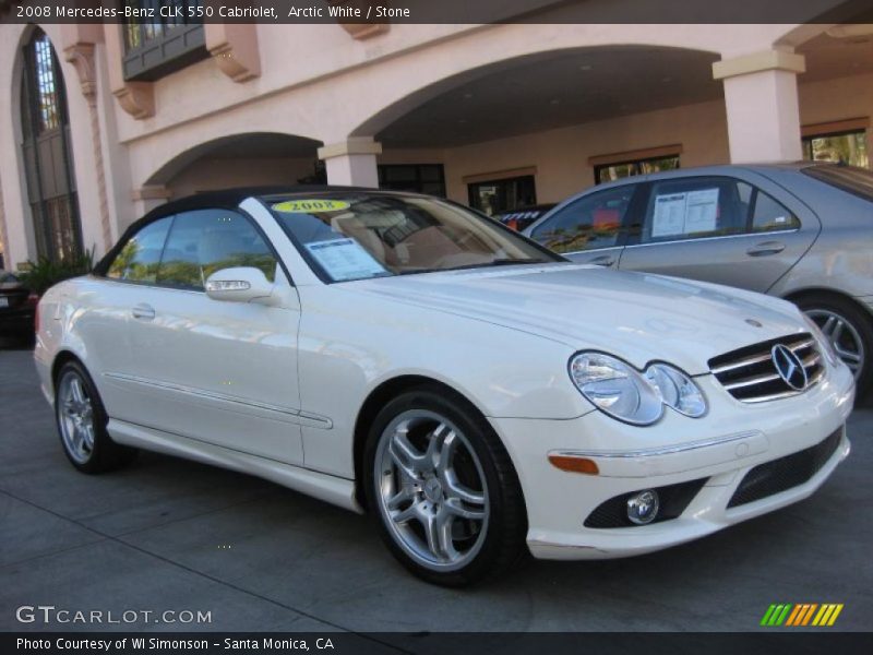 Arctic White / Stone 2008 Mercedes-Benz CLK 550 Cabriolet