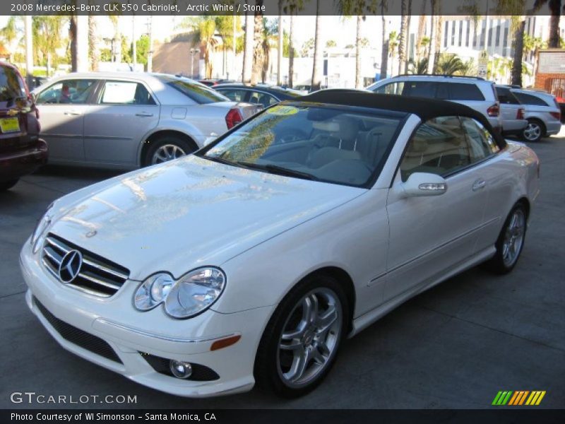 Arctic White / Stone 2008 Mercedes-Benz CLK 550 Cabriolet