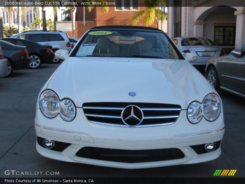 Arctic White / Stone 2008 Mercedes-Benz CLK 550 Cabriolet