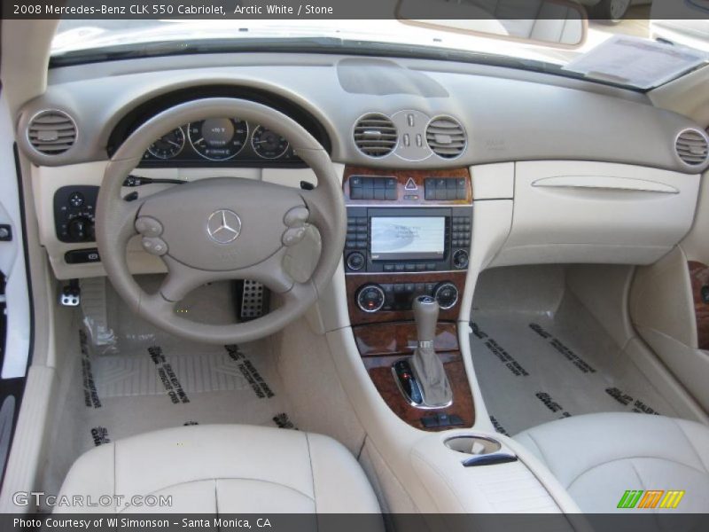 Arctic White / Stone 2008 Mercedes-Benz CLK 550 Cabriolet