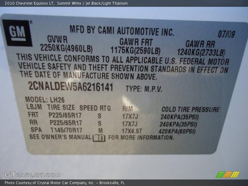 Summit White / Jet Black/Light Titanium 2010 Chevrolet Equinox LT