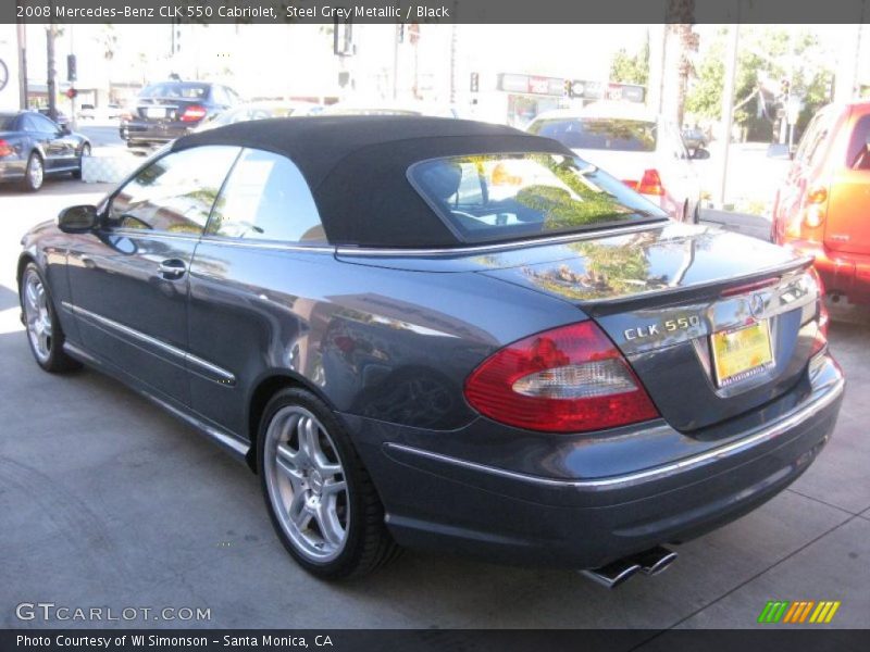 Steel Grey Metallic / Black 2008 Mercedes-Benz CLK 550 Cabriolet