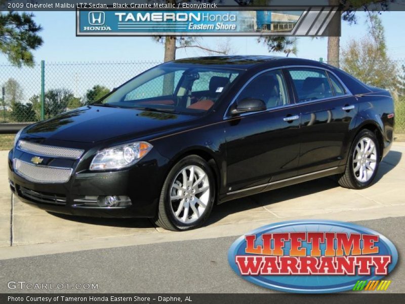 Black Granite Metallic / Ebony/Brick 2009 Chevrolet Malibu LTZ Sedan