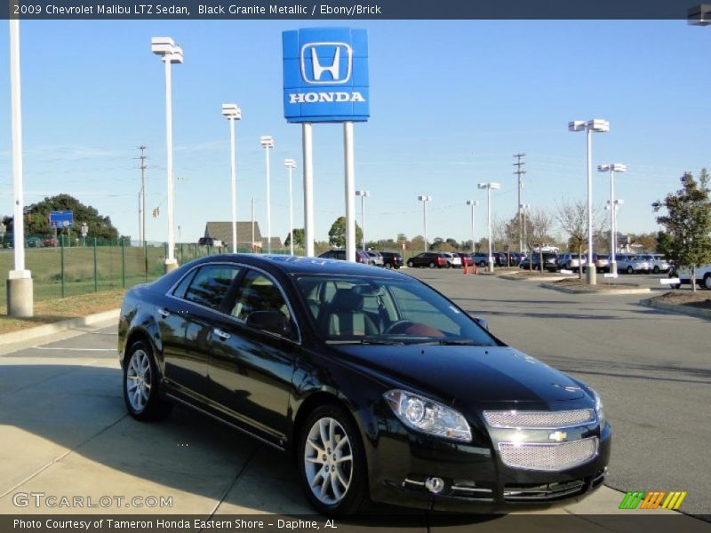 Black Granite Metallic / Ebony/Brick 2009 Chevrolet Malibu LTZ Sedan