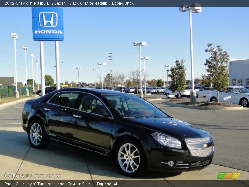 Black Granite Metallic / Ebony/Brick 2009 Chevrolet Malibu LTZ Sedan