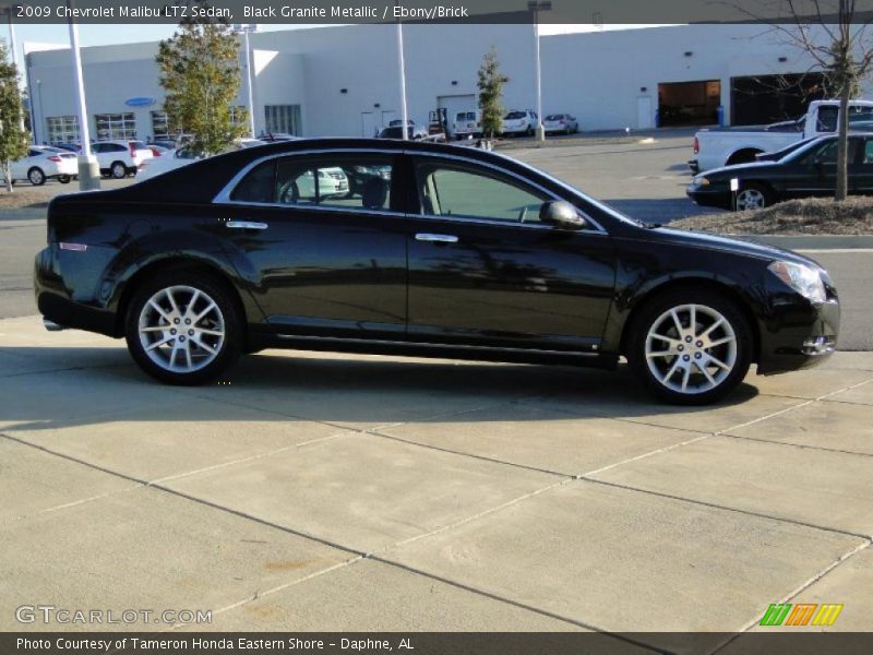 Black Granite Metallic / Ebony/Brick 2009 Chevrolet Malibu LTZ Sedan