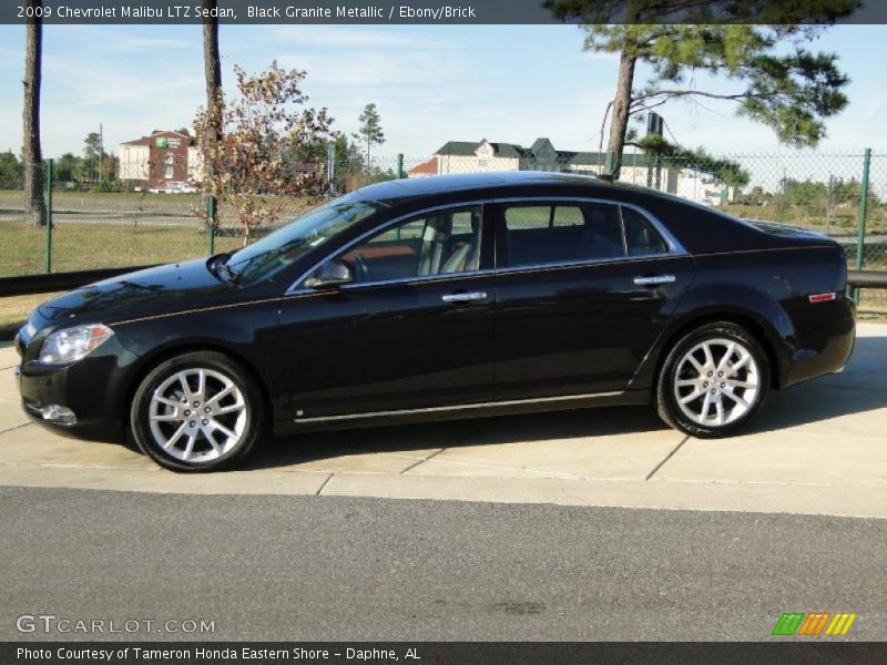 Black Granite Metallic / Ebony/Brick 2009 Chevrolet Malibu LTZ Sedan