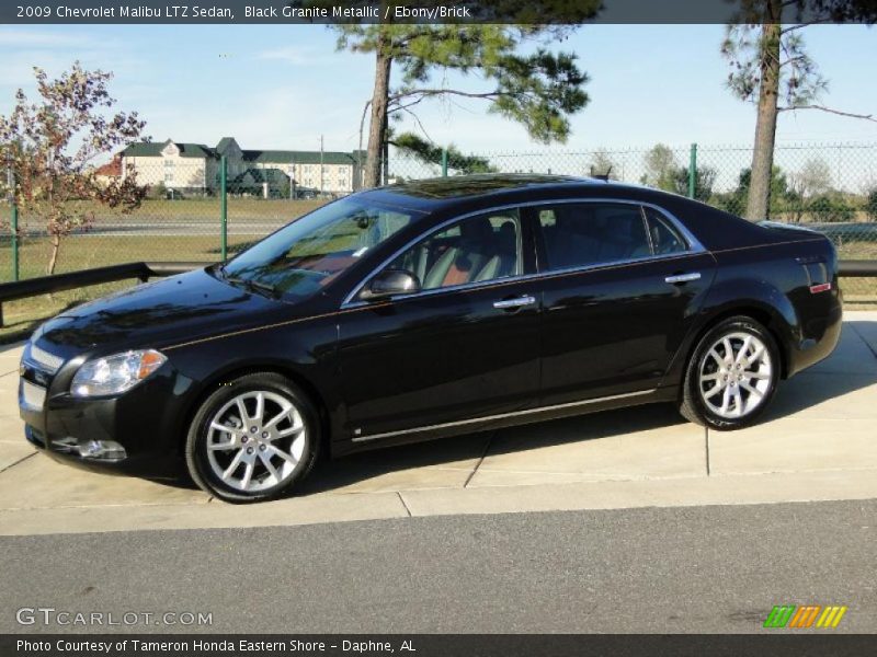 Black Granite Metallic / Ebony/Brick 2009 Chevrolet Malibu LTZ Sedan