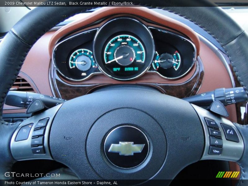 Black Granite Metallic / Ebony/Brick 2009 Chevrolet Malibu LTZ Sedan