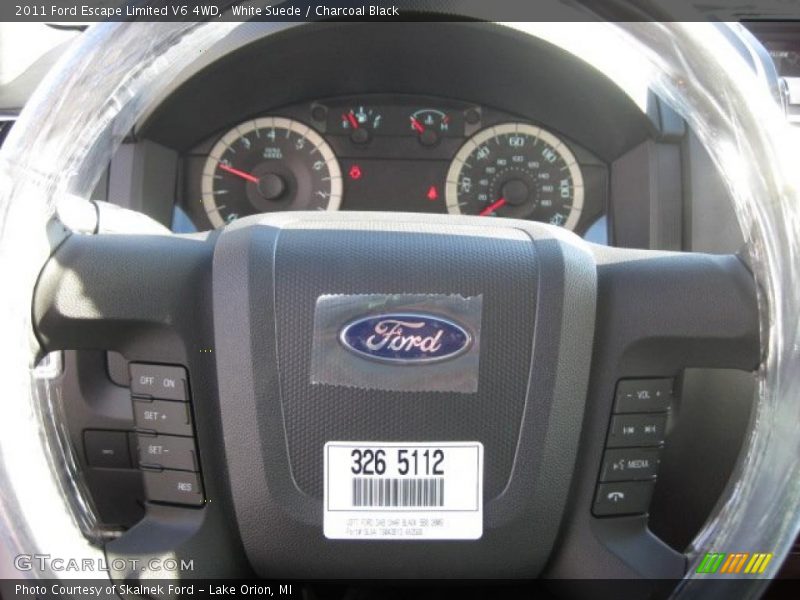 White Suede / Charcoal Black 2011 Ford Escape Limited V6 4WD