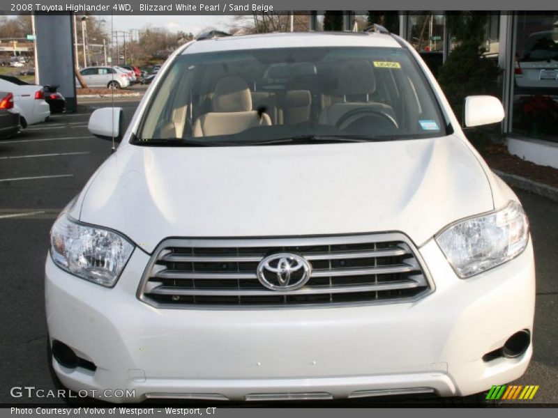 Blizzard White Pearl / Sand Beige 2008 Toyota Highlander 4WD
