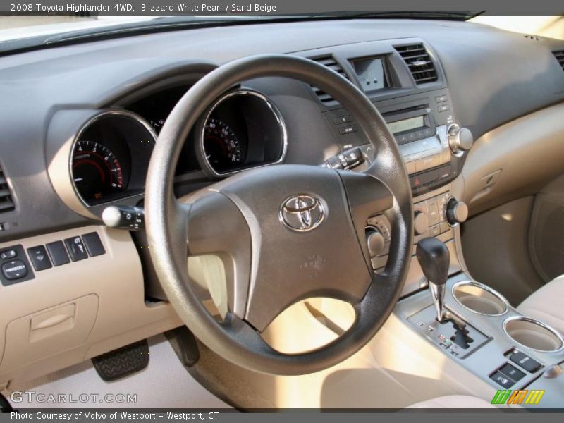 Blizzard White Pearl / Sand Beige 2008 Toyota Highlander 4WD