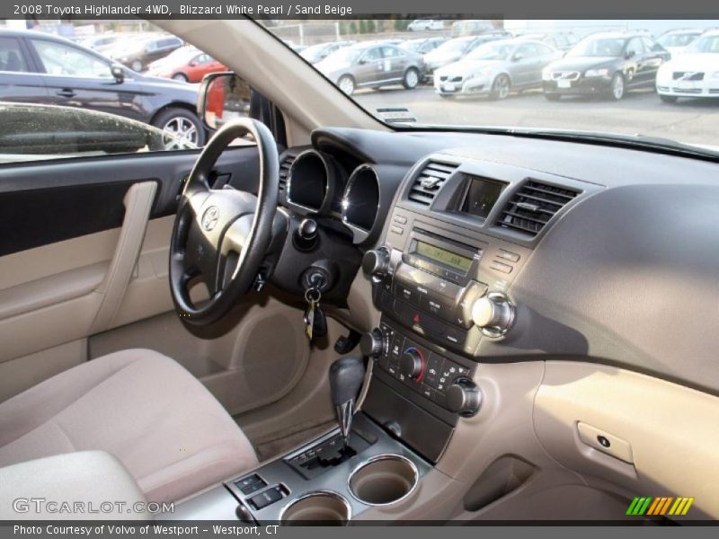 Blizzard White Pearl / Sand Beige 2008 Toyota Highlander 4WD