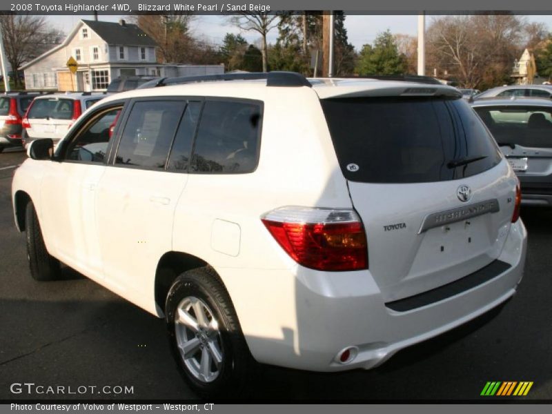 Blizzard White Pearl / Sand Beige 2008 Toyota Highlander 4WD