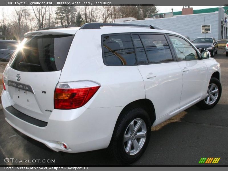 Blizzard White Pearl / Sand Beige 2008 Toyota Highlander 4WD