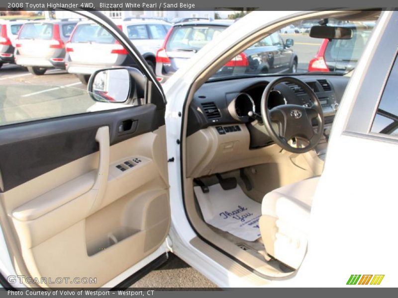 Blizzard White Pearl / Sand Beige 2008 Toyota Highlander 4WD
