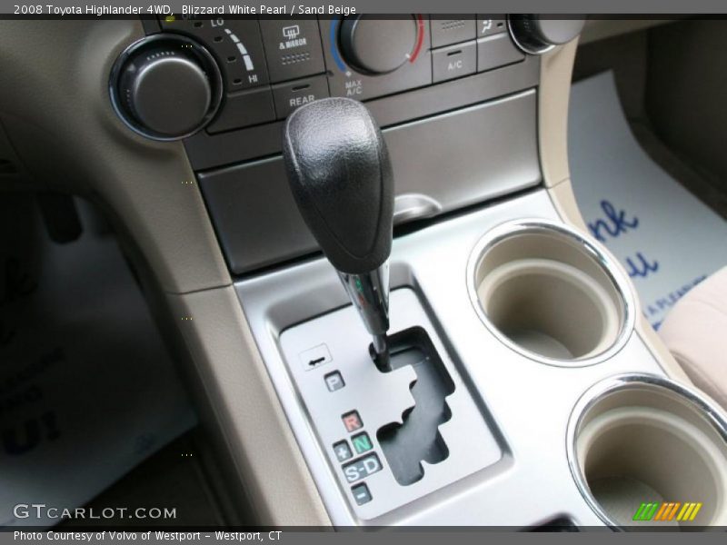 Blizzard White Pearl / Sand Beige 2008 Toyota Highlander 4WD