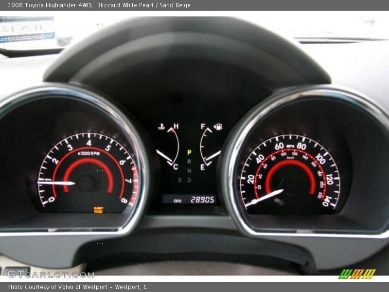 Blizzard White Pearl / Sand Beige 2008 Toyota Highlander 4WD