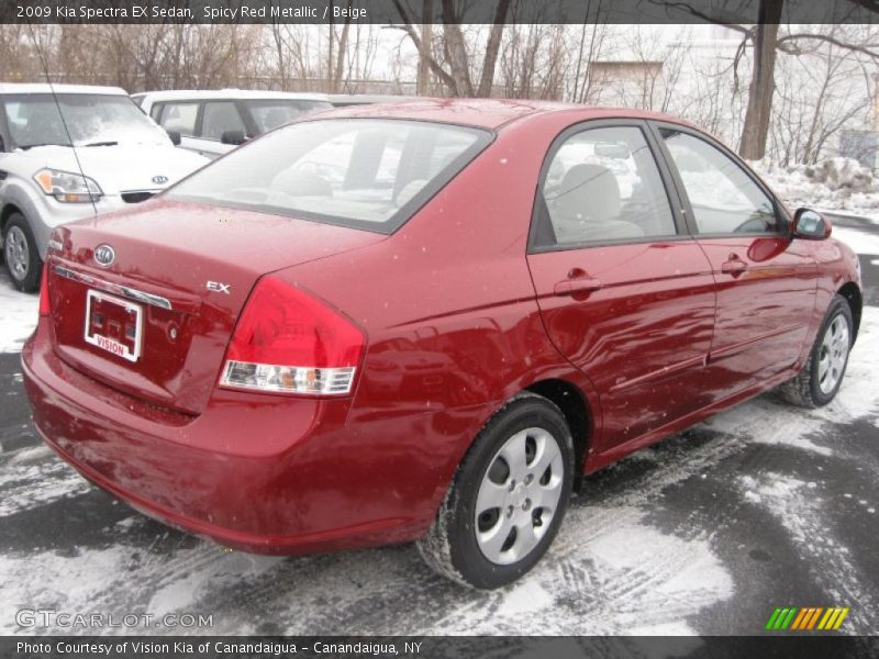 Spicy Red Metallic / Beige 2009 Kia Spectra EX Sedan