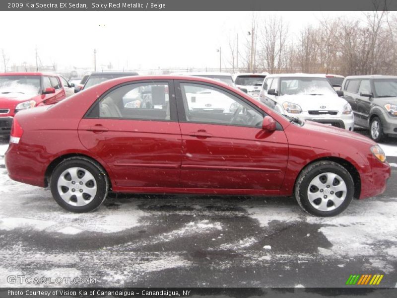 Spicy Red Metallic / Beige 2009 Kia Spectra EX Sedan