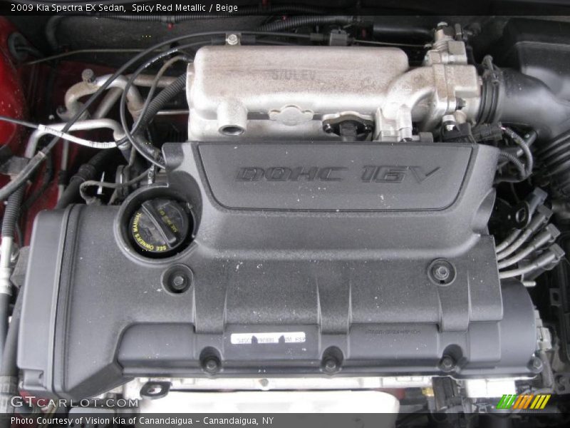 Spicy Red Metallic / Beige 2009 Kia Spectra EX Sedan