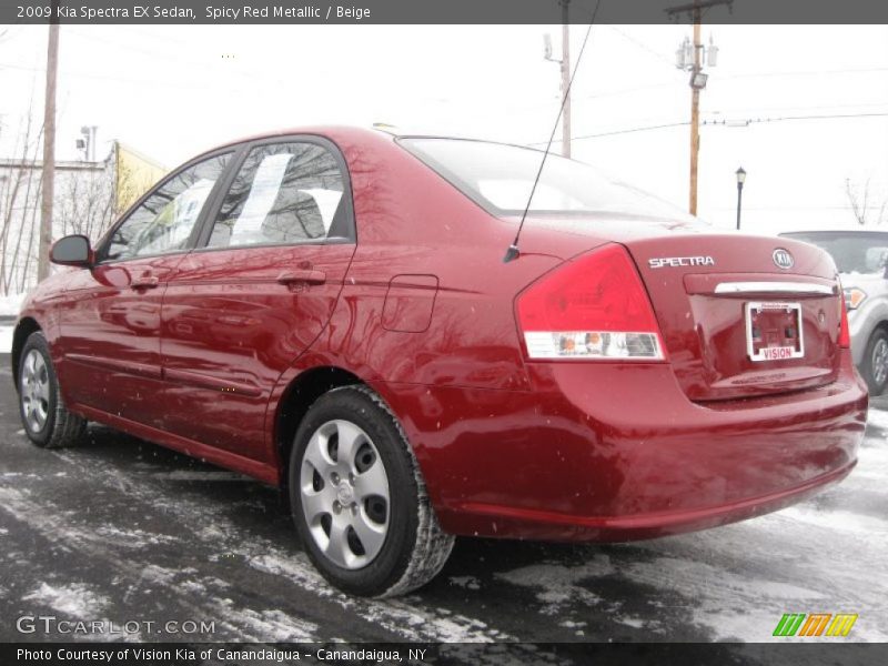 Spicy Red Metallic / Beige 2009 Kia Spectra EX Sedan
