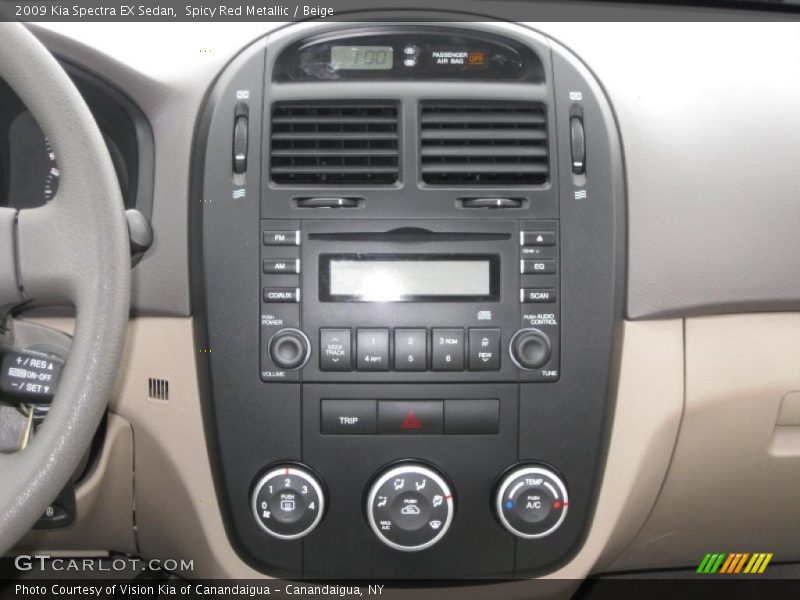 Spicy Red Metallic / Beige 2009 Kia Spectra EX Sedan