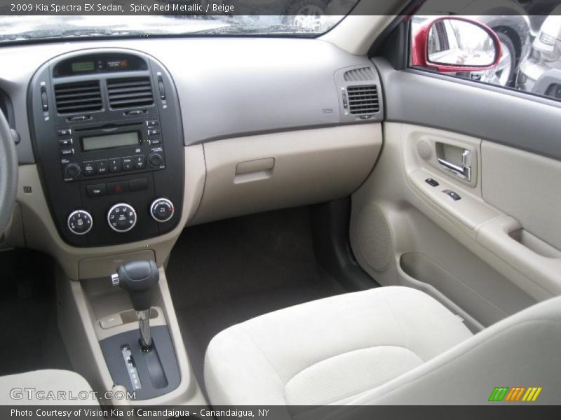 Spicy Red Metallic / Beige 2009 Kia Spectra EX Sedan