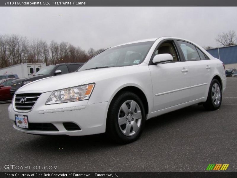 Pearl White / Camel 2010 Hyundai Sonata GLS
