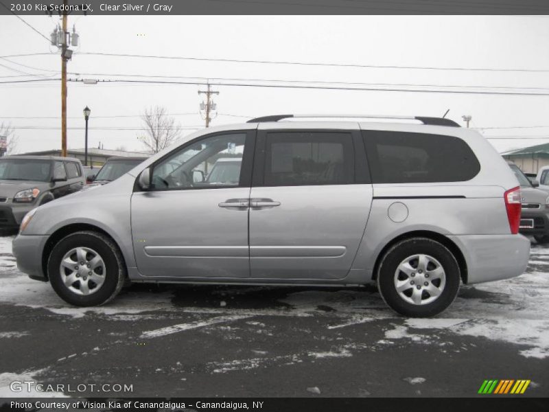 Clear Silver / Gray 2010 Kia Sedona LX