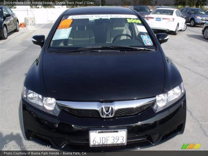 Crystal Black Pearl / Gray 2009 Honda Civic Hybrid Sedan