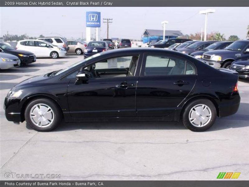 Crystal Black Pearl / Gray 2009 Honda Civic Hybrid Sedan